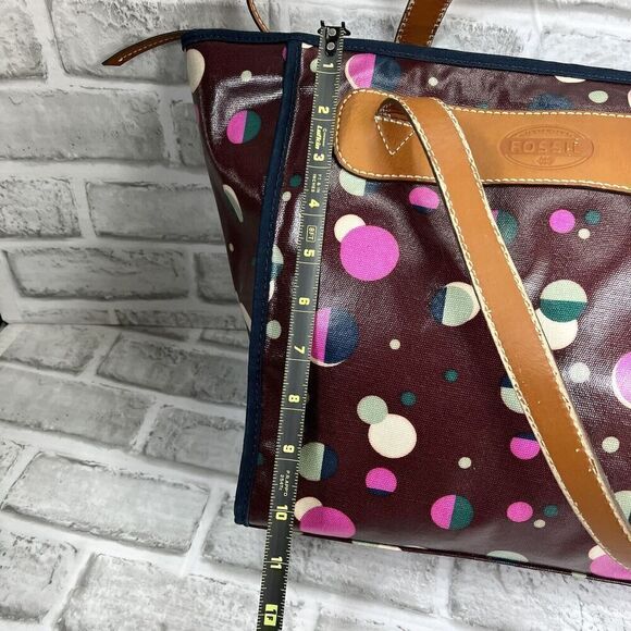 Fossil KeyPer Total Eclipse  Purple Coated  PVC Tote Bag Purse - Picture 8 of 15